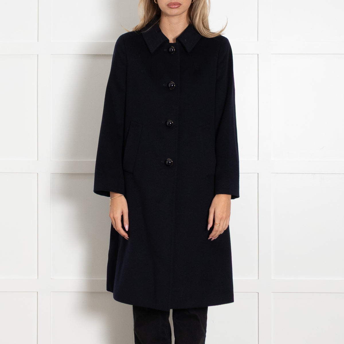 Max Mara Studio Navy Virgin Wool Coat