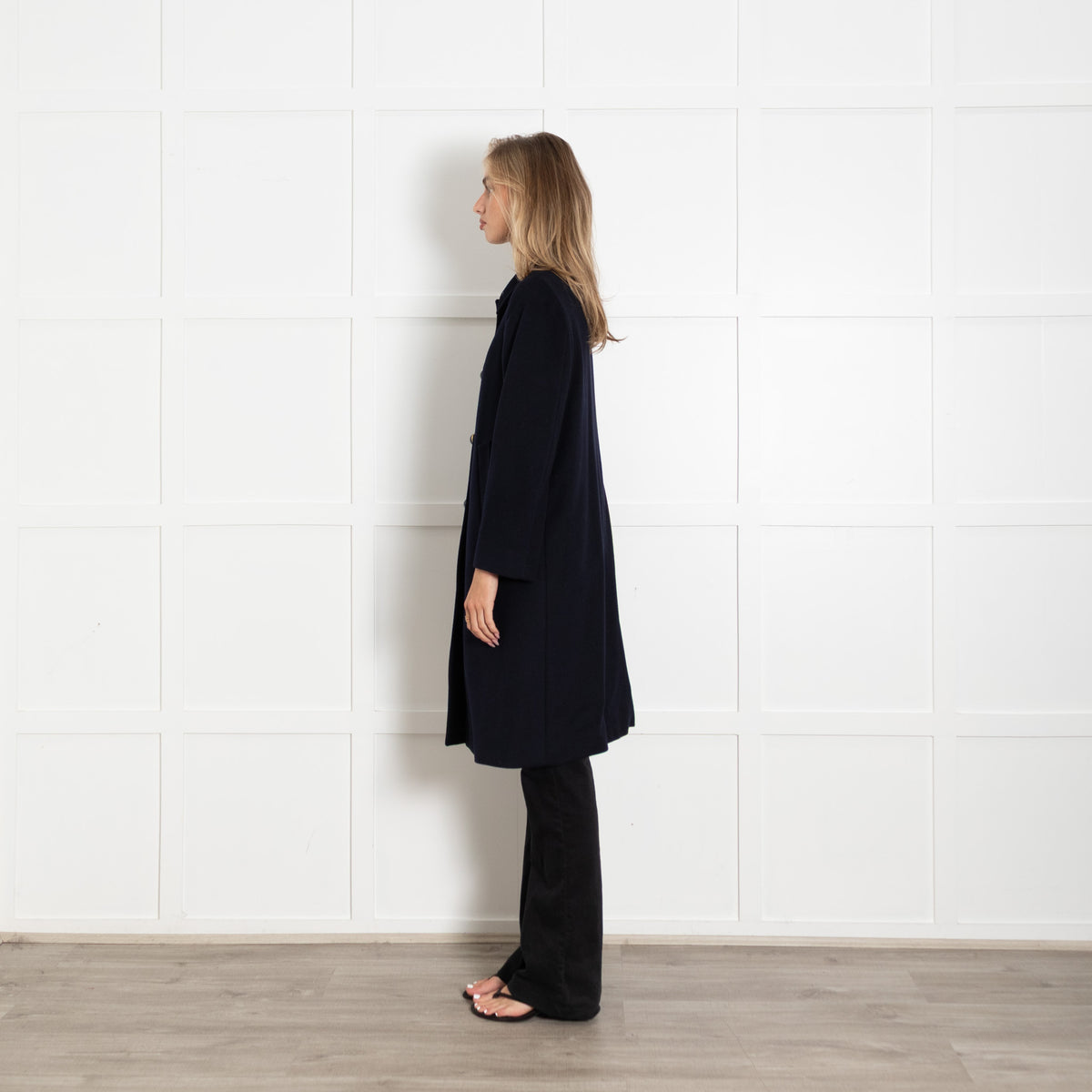 Max Mara Studio Navy Virgin Wool Coat