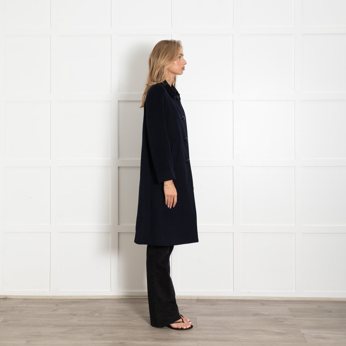 Max Mara Studio Navy Virgin Wool Coat