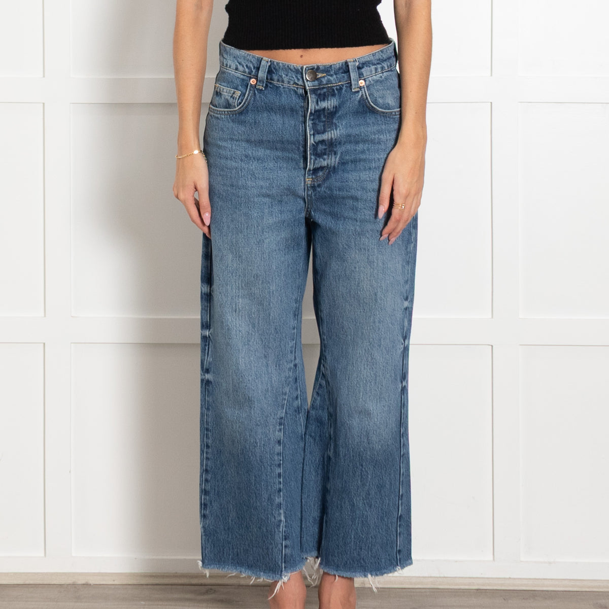 Raey Blue Denim High Rise Wide Leg Jeans