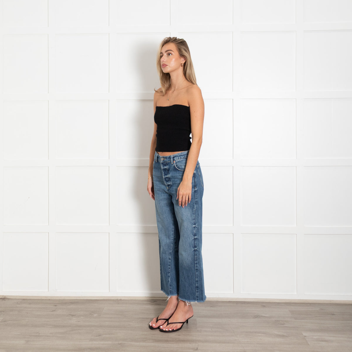 Raey Blue Denim High Rise Wide Leg Jeans