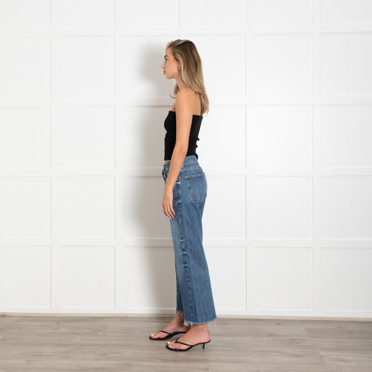 Raey Blue Denim High Rise Wide Leg Jeans