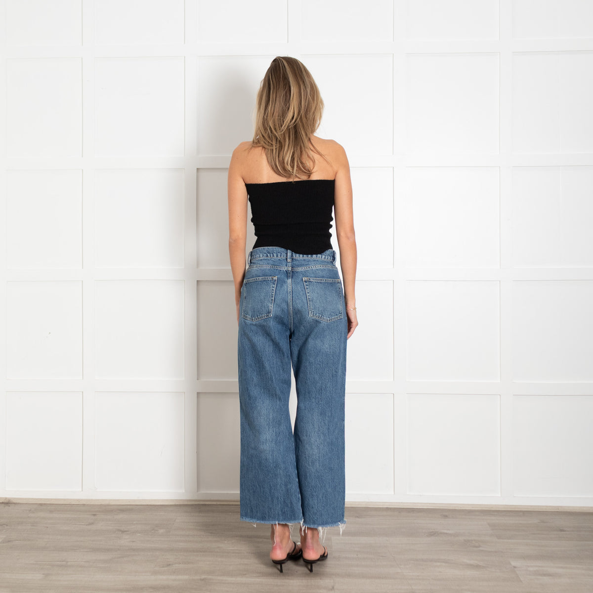 Raey Blue Denim High Rise Wide Leg Jeans