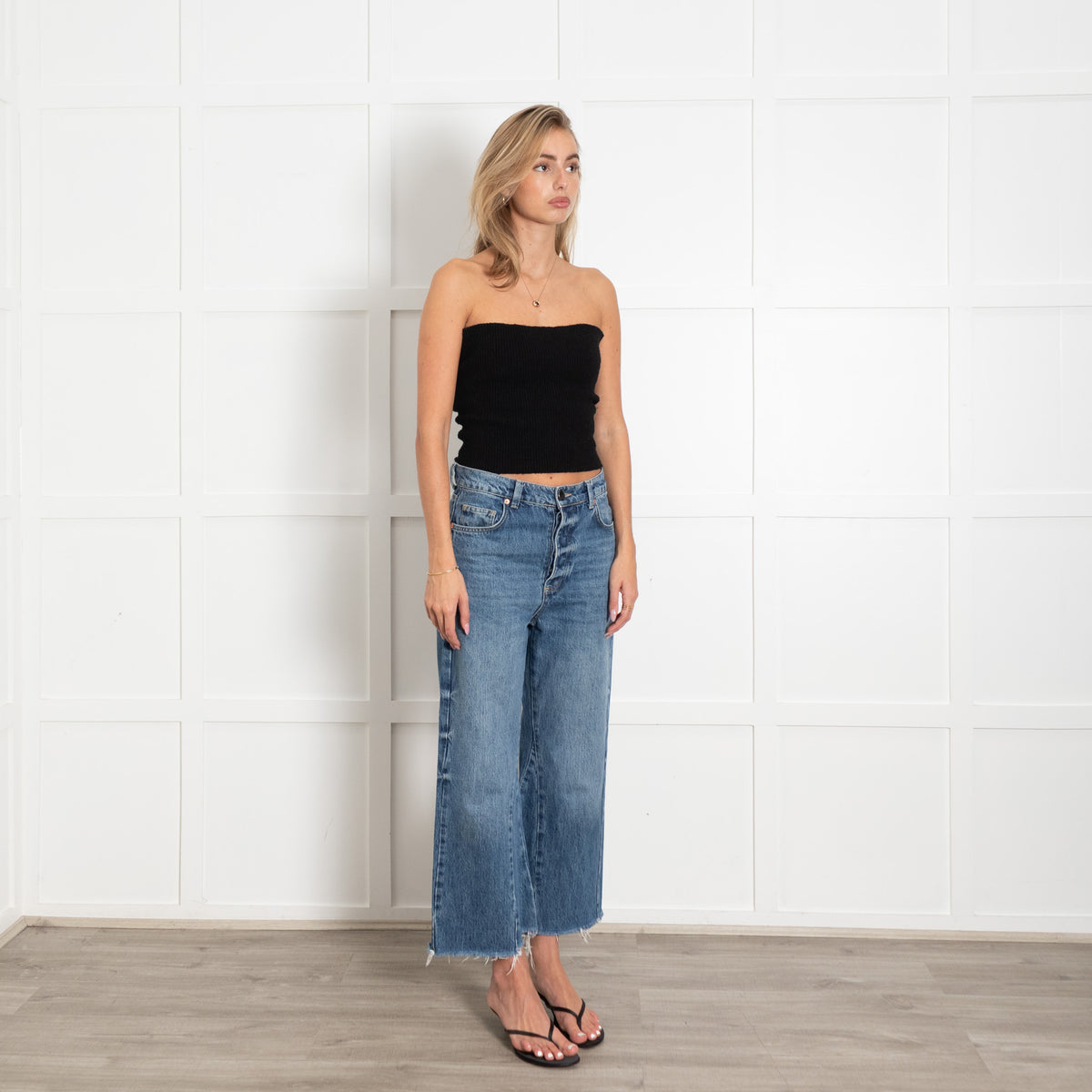 Raey Blue Denim High Rise Wide Leg Jeans