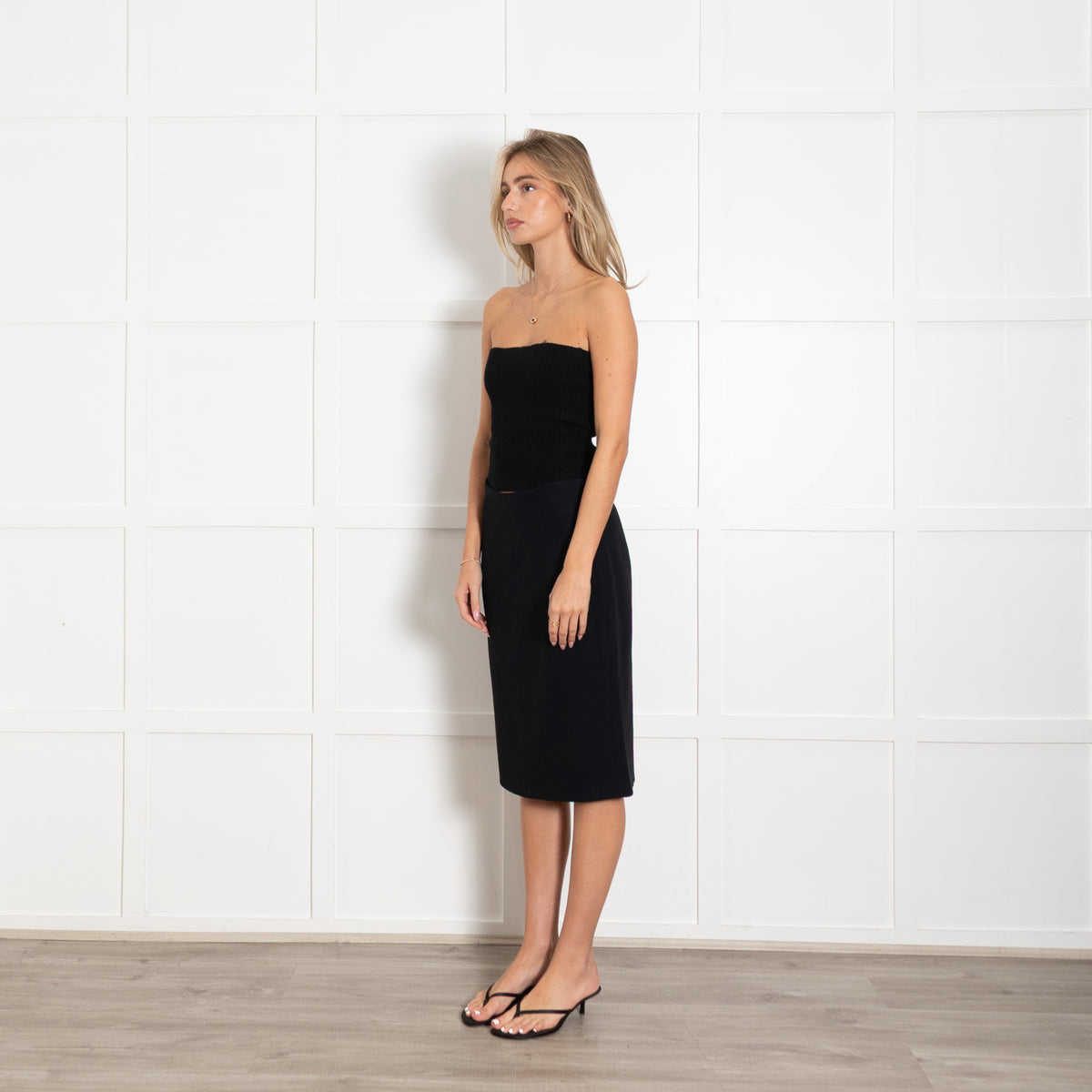 Alexander McQueen Black Knee Length Pencil Skirt