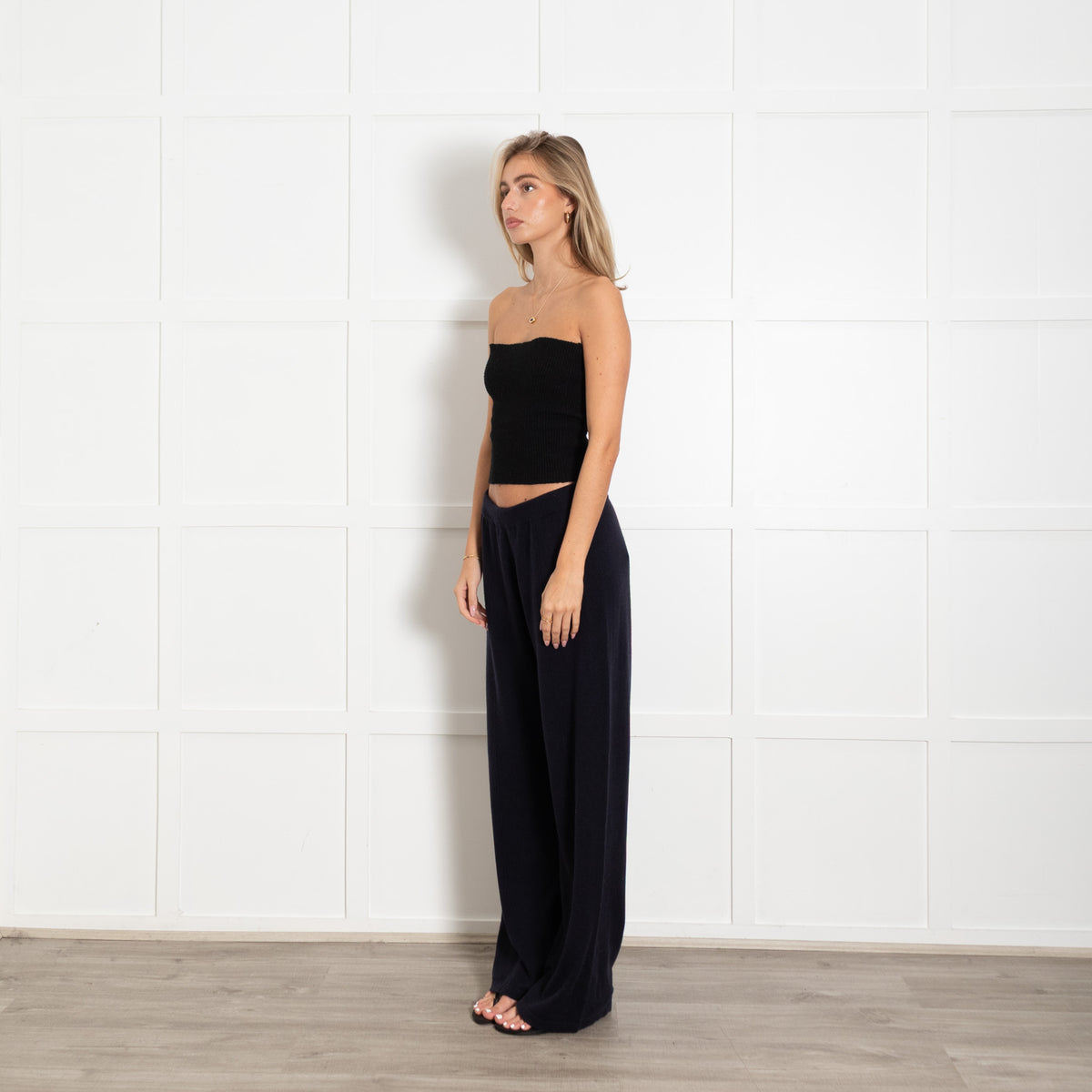 Basics By Chinti & Parker Dark Navy Wool Blend Straight Leg Trousers