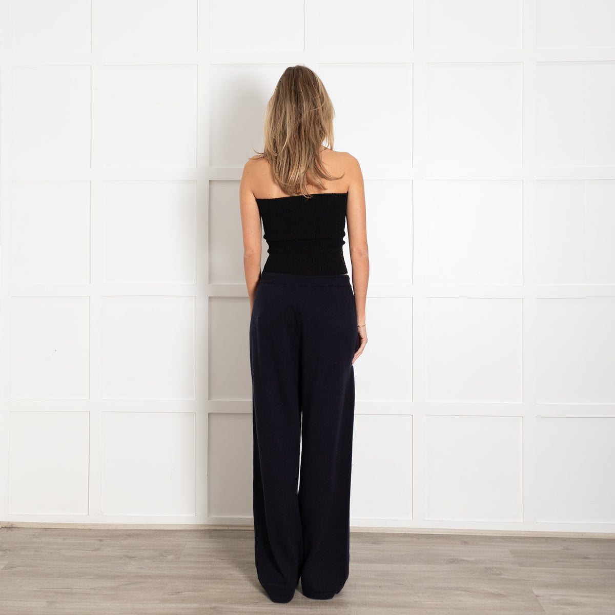Basics By Chinti & Parker Dark Navy Wool Blend Straight Leg Trousers
