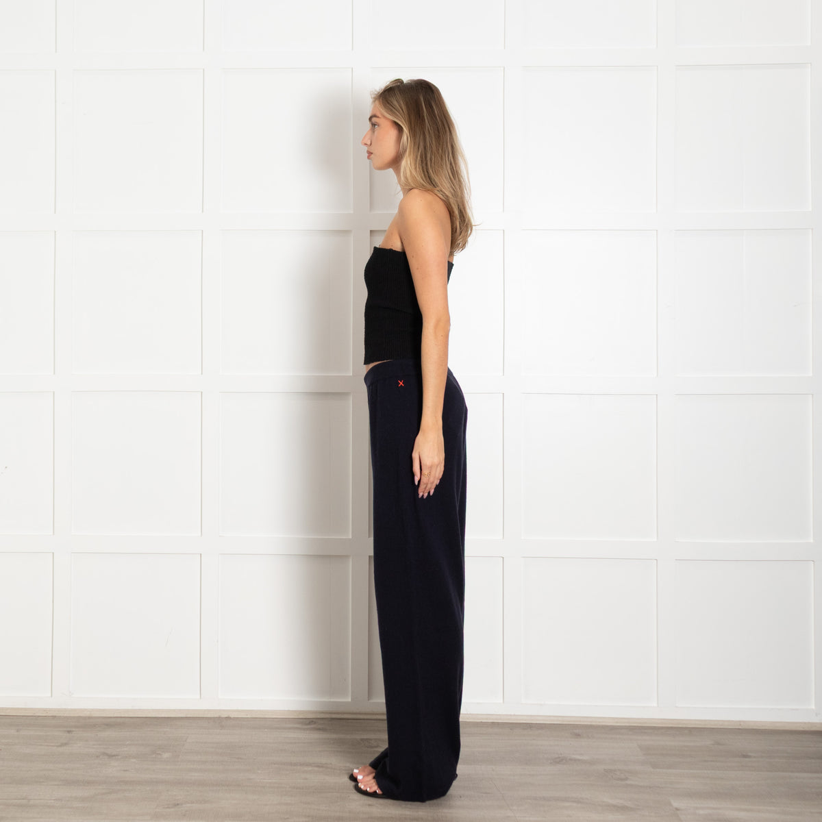 Basics By Chinti & Parker Dark Navy Wool Blend Straight Leg Trousers