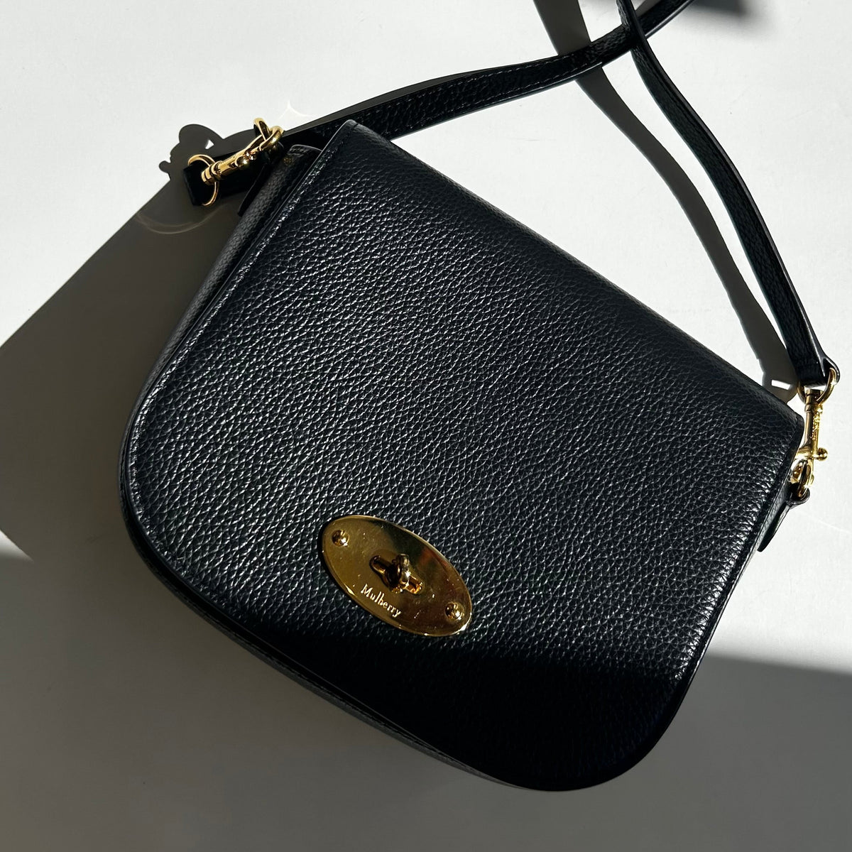 Mulberry Black Grain Leather Small Darley Satchel Bag