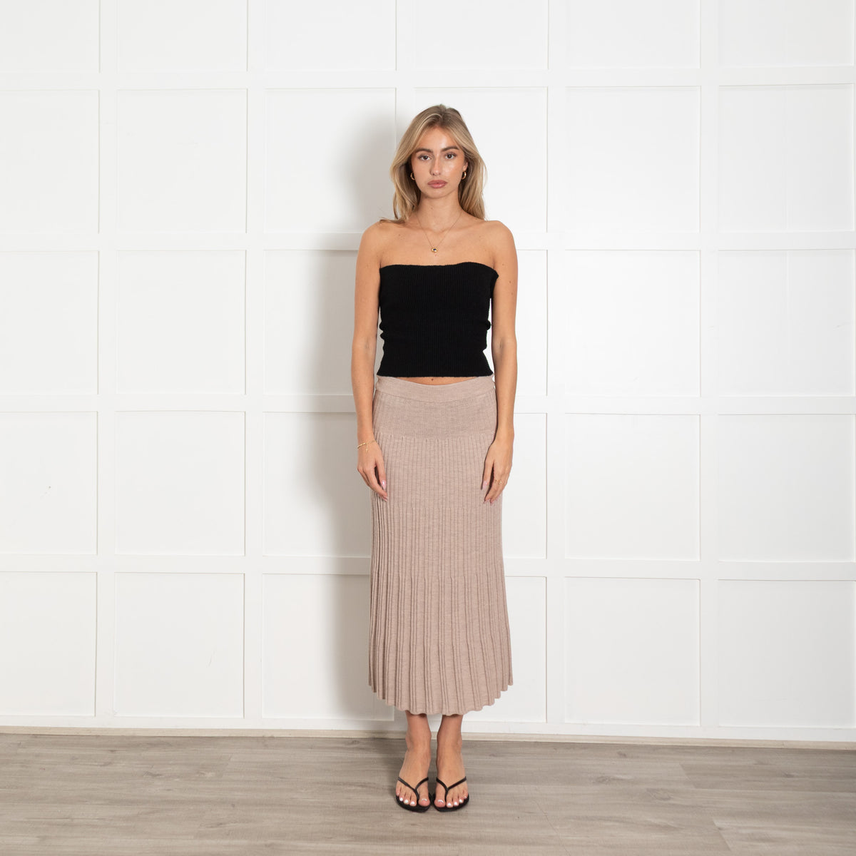 Joseph Beige Wool Knitted Skirt
