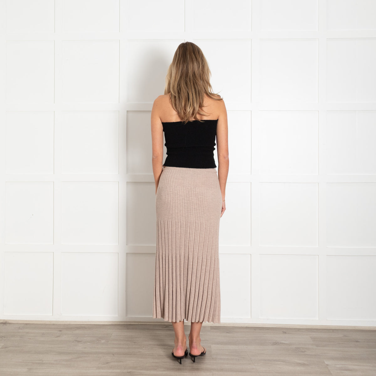 Joseph Beige Wool Knitted Skirt