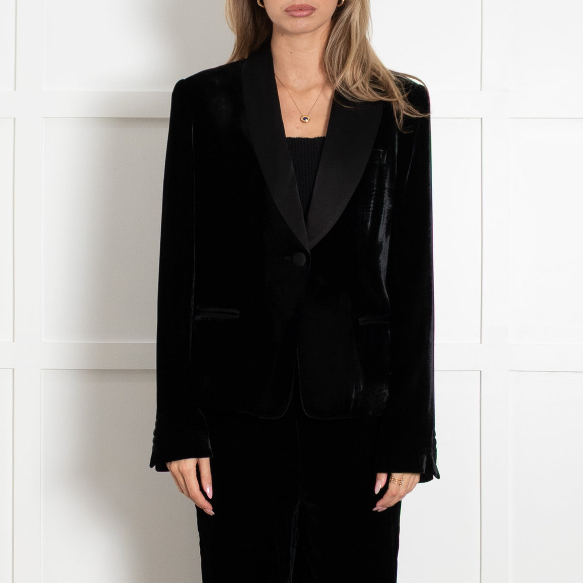 DVF Black Velvet Blazer