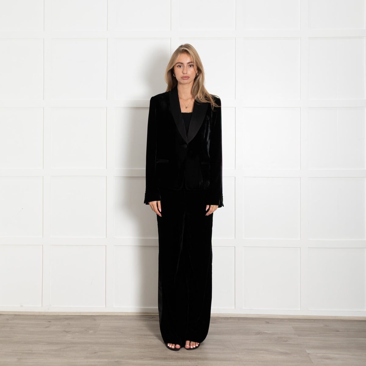 DVF Black Velvet Blazer