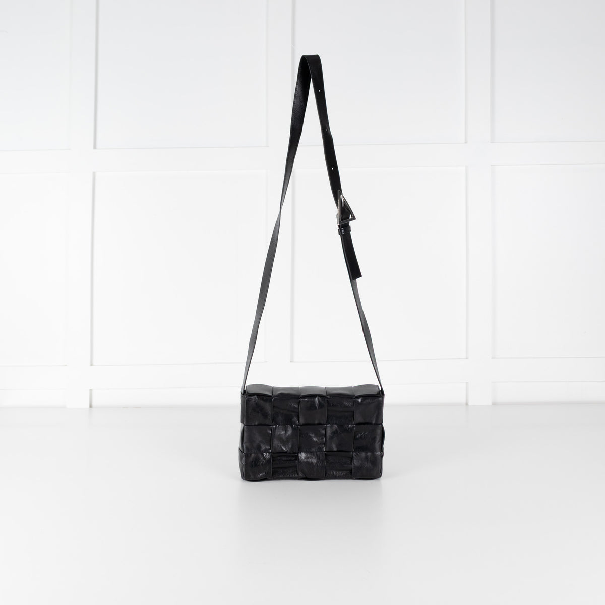 Bottega Veneta Black Leather Cassette Crossbody Bag