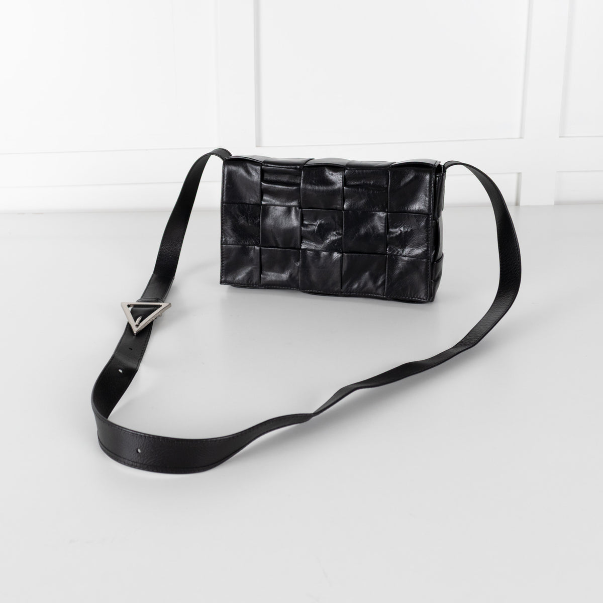 Bottega Veneta Black Leather Cassette Crossbody Bag