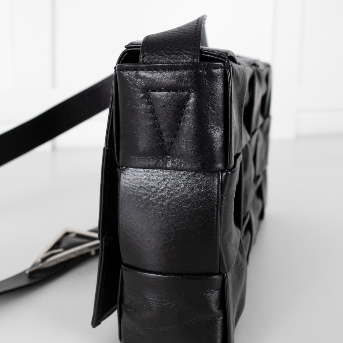Bottega Veneta Black Leather Cassette Crossbody Bag