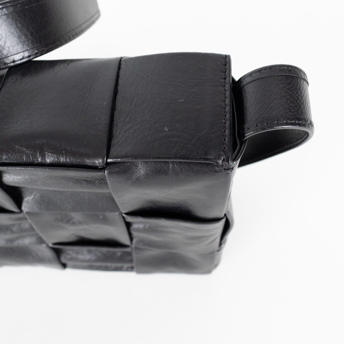 Bottega Veneta Black Leather Cassette Crossbody Bag