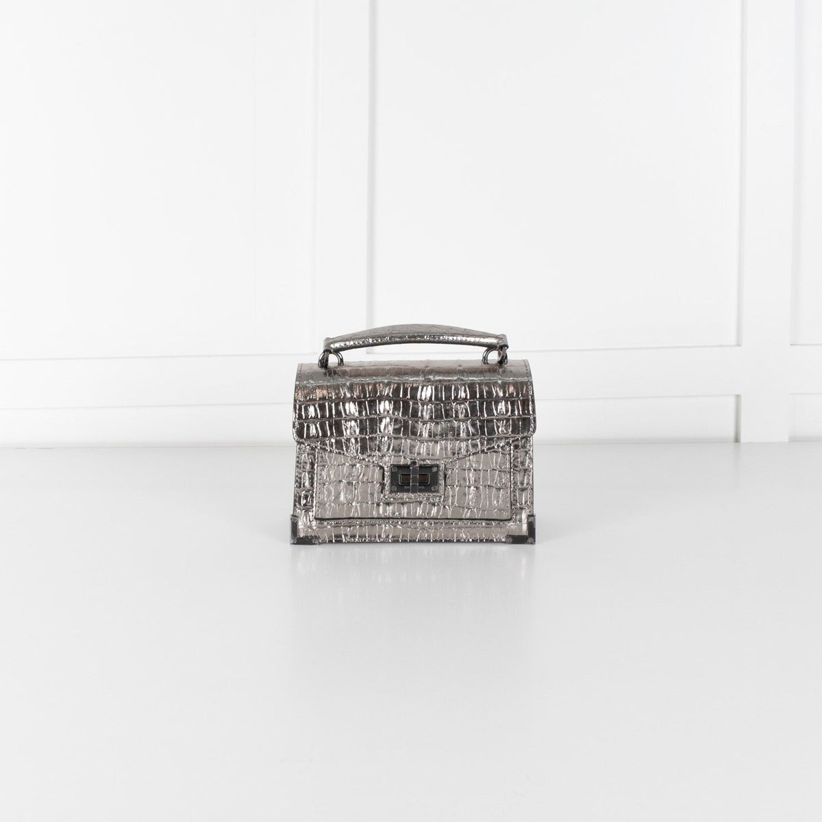 The Kooples Silver Embossed Leather Bag