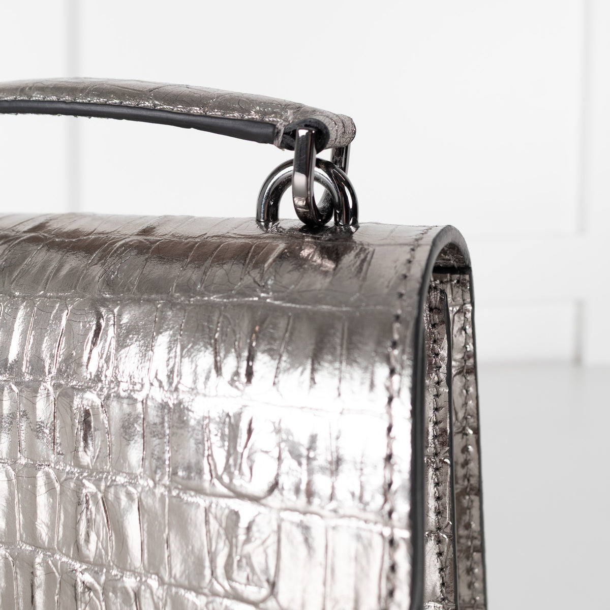 The Kooples Silver Embossed Leather Bag