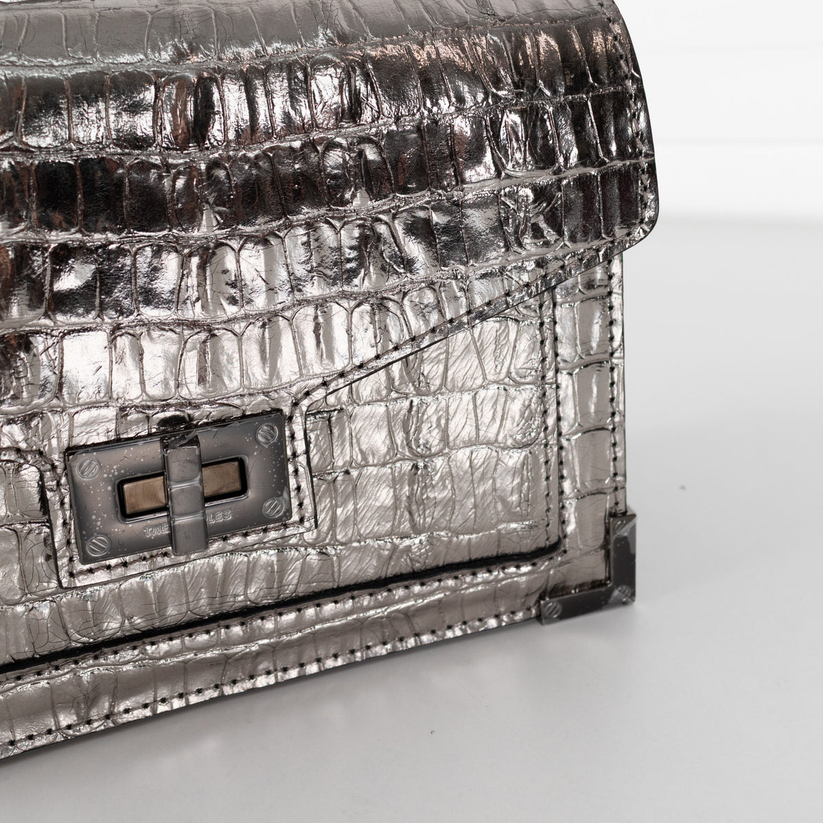 The Kooples Silver Embossed Leather Bag