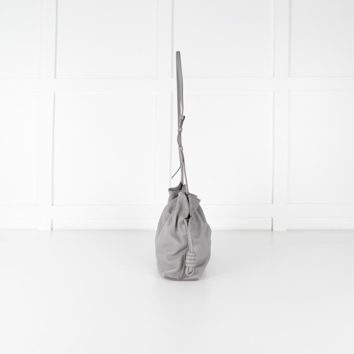 Loewe Grey Leather Medium Flamenco Shoulder Bag