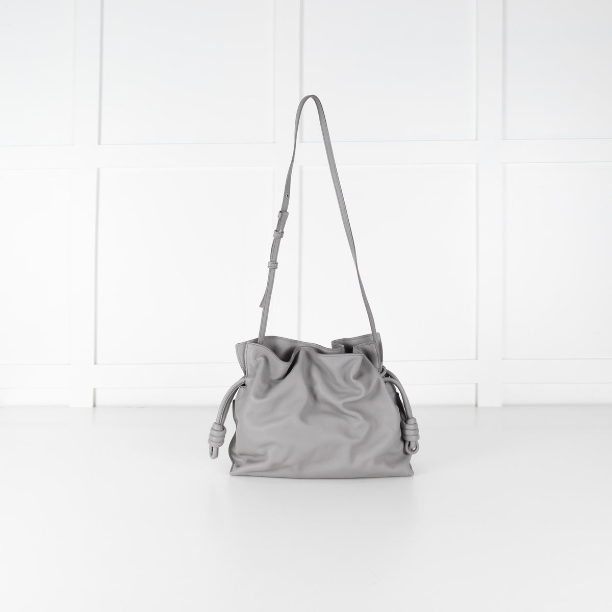 Loewe Grey Leather Medium Flamenco Shoulder Bag
