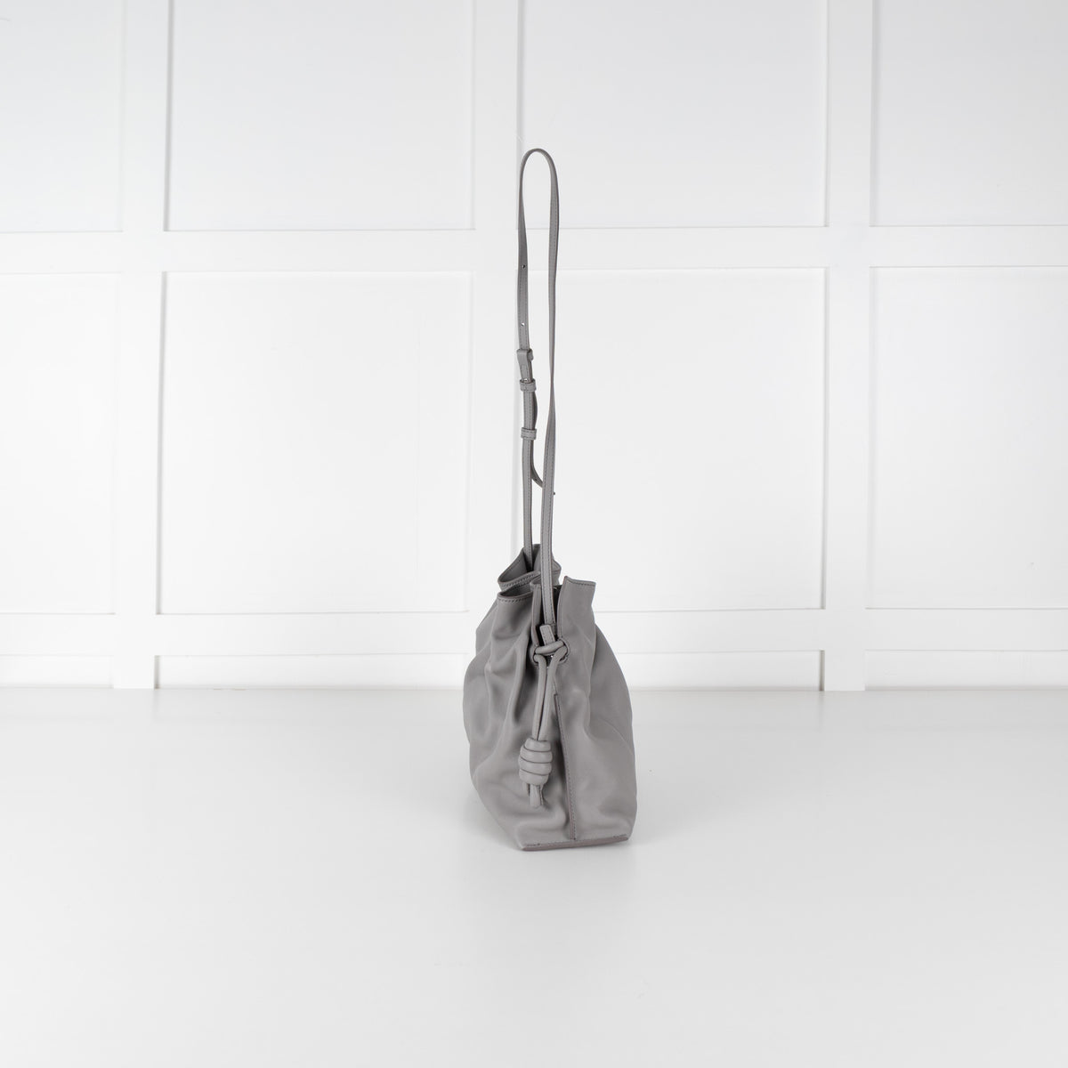 Loewe Grey Leather Medium Flamenco Shoulder Bag