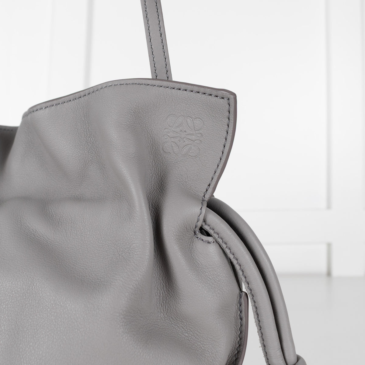 Loewe Grey Leather Medium Flamenco Shoulder Bag