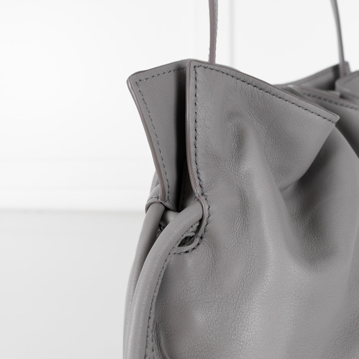 Loewe Grey Leather Medium Flamenco Shoulder Bag