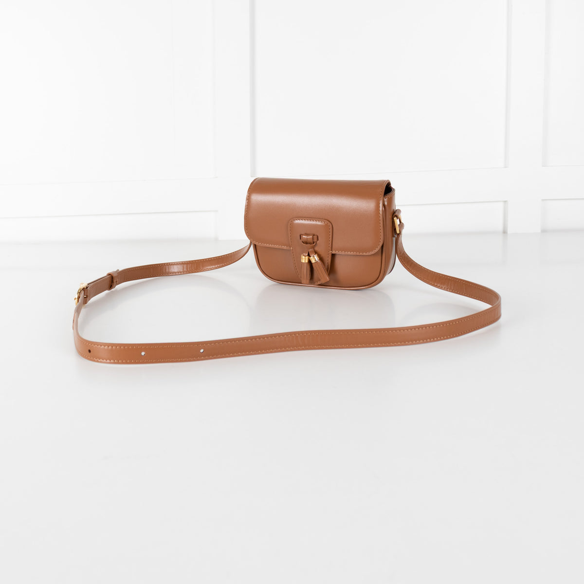 Celine Beige  Leather Mini Tassels Crossbody Bag