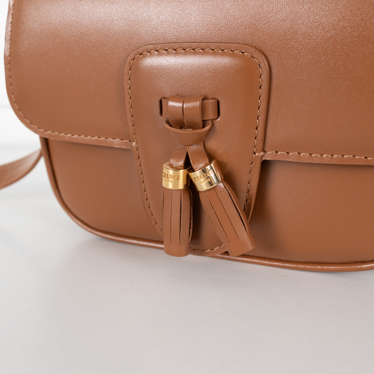 Celine Beige  Leather Mini Tassels Crossbody Bag