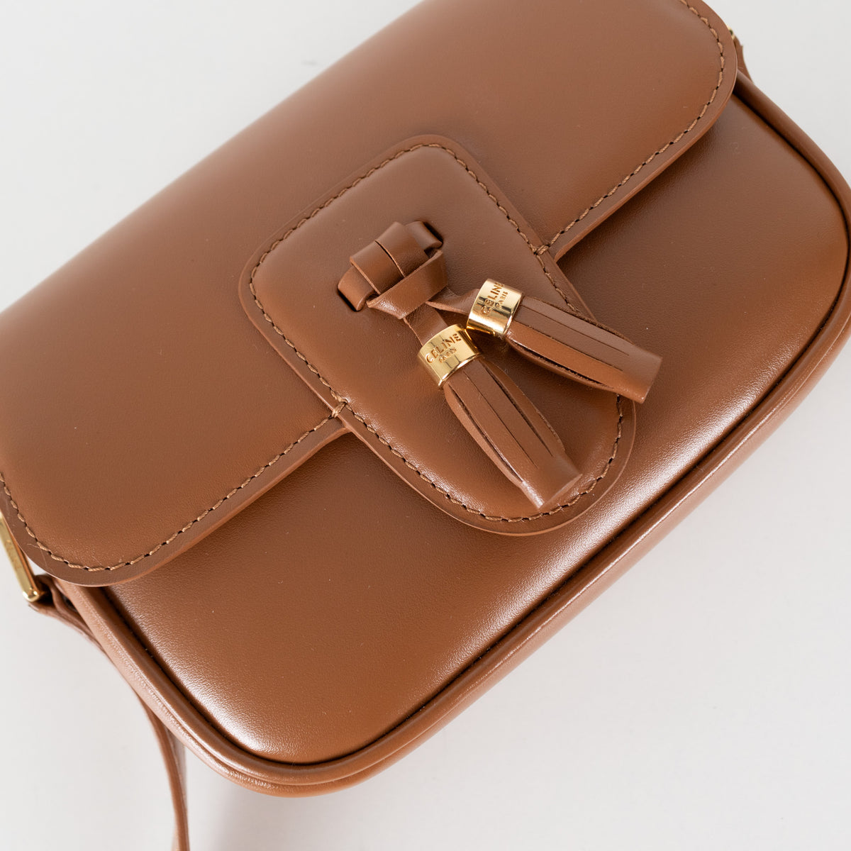 Celine Beige  Leather Mini Tassels Crossbody Bag