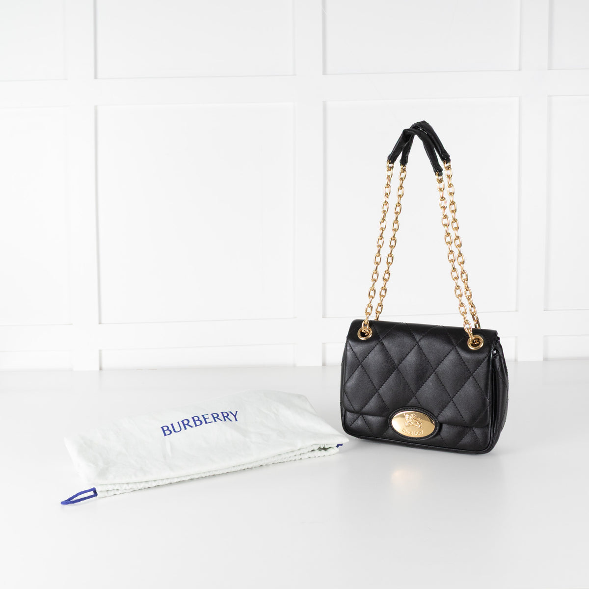 Burberry Black Quilted Leather Strand Shoulder Bag