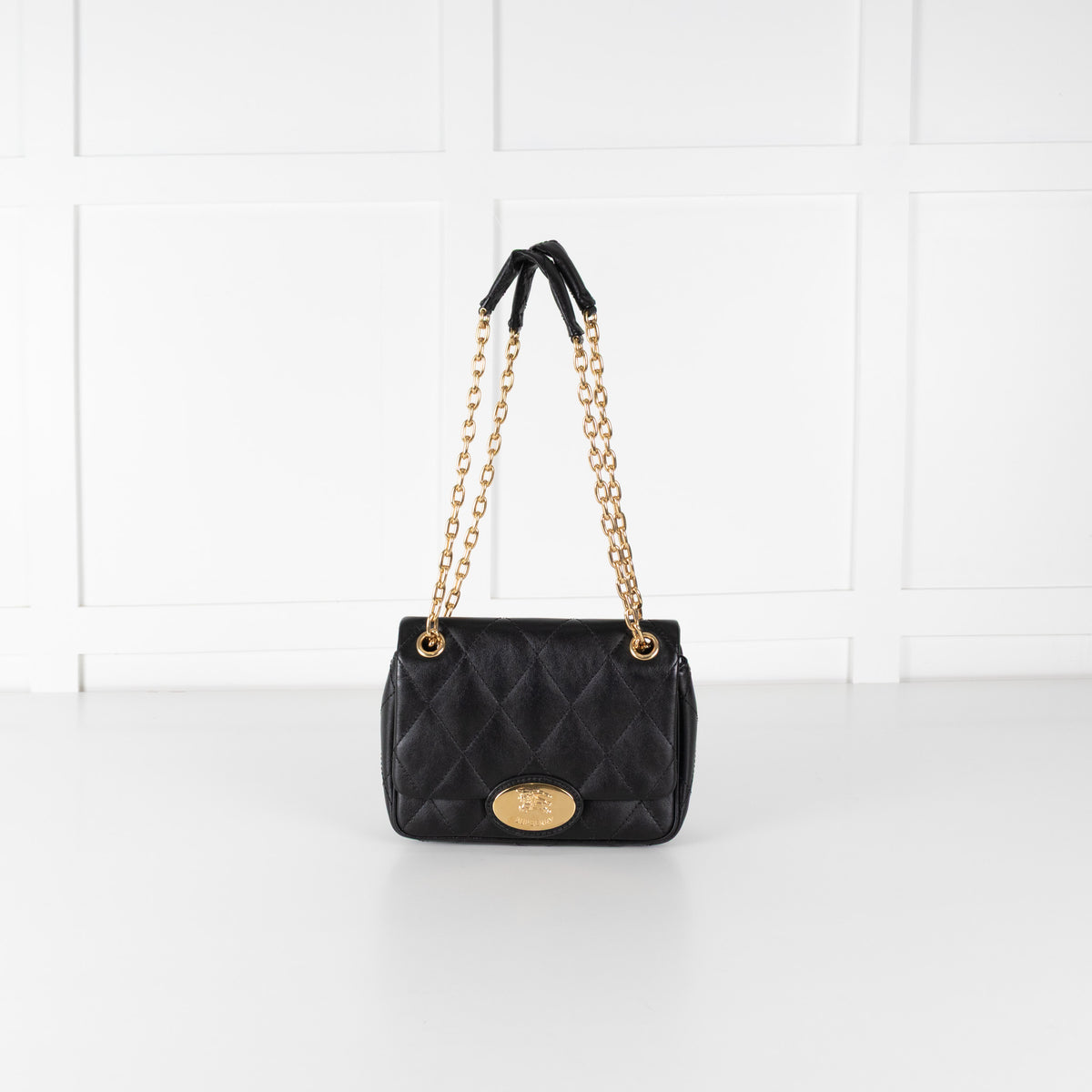 Burberry Black Quilted Leather Strand Shoulder Bag