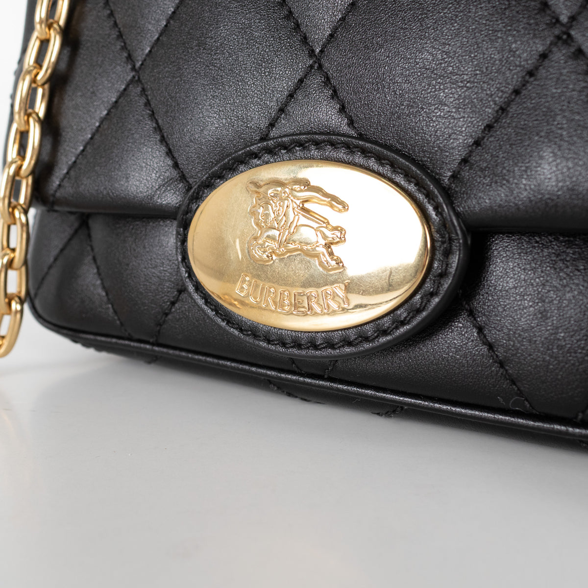 Burberry Black Quilted Leather Strand Shoulder Bag