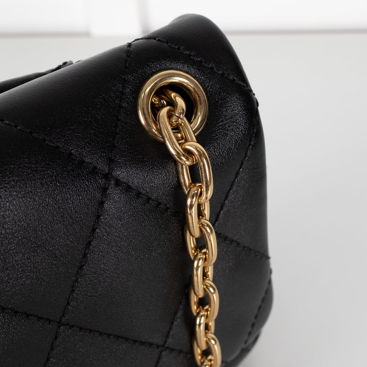 Burberry Black Quilted Leather Strand Shoulder Bag