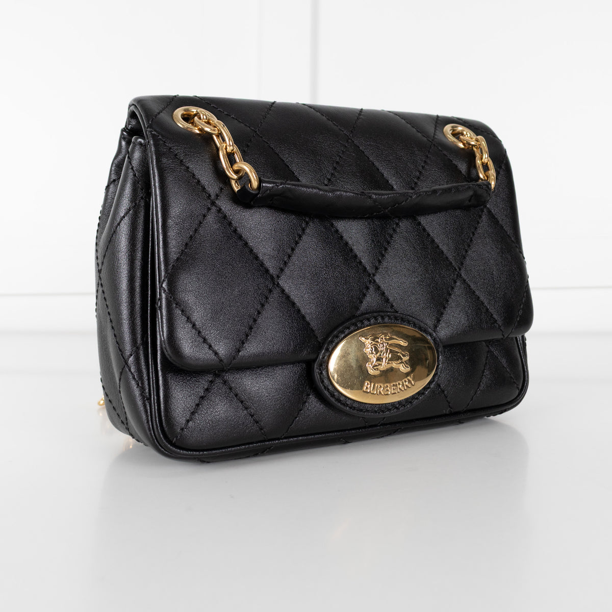 Burberry Black Quilted Leather Strand Shoulder Bag