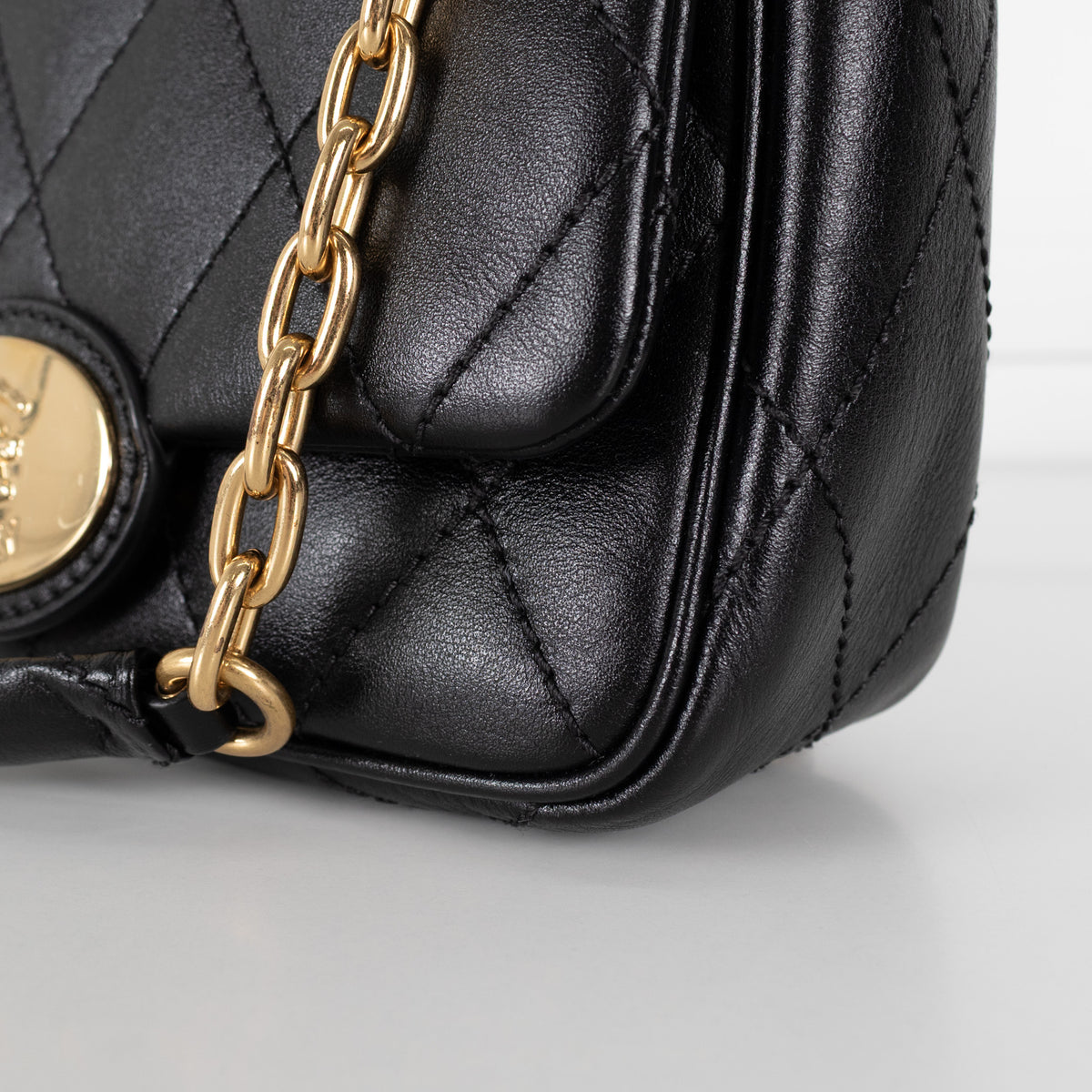 Burberry Black Quilted Leather Strand Shoulder Bag