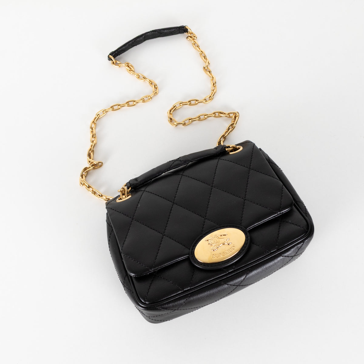 Burberry Black Quilted Leather Strand Shoulder Bag