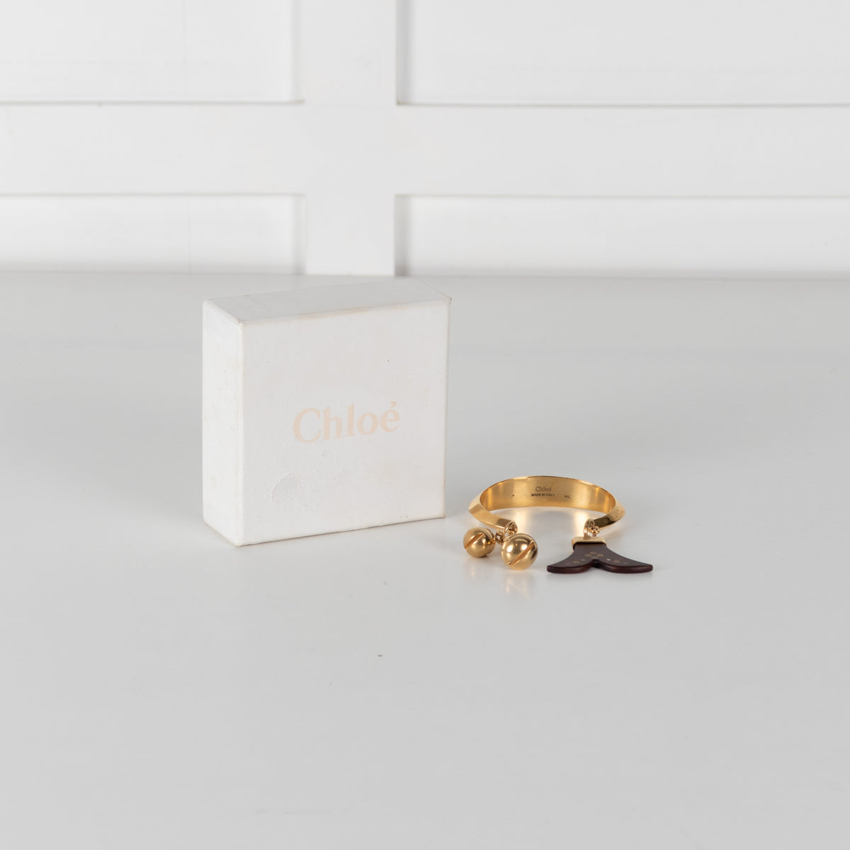 Chloe Gold Metal With Wooden Charm Bracelet