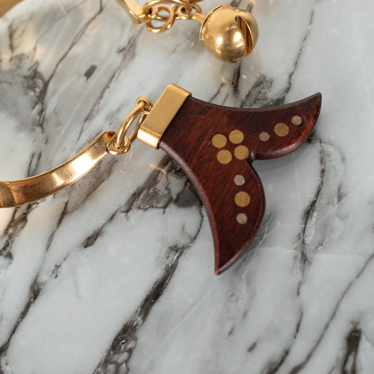 Chloe Gold Metal With Wooden Charm Bracelet