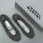 Isabel Marant Silver Belna Metallic Crochet Ballet Flats