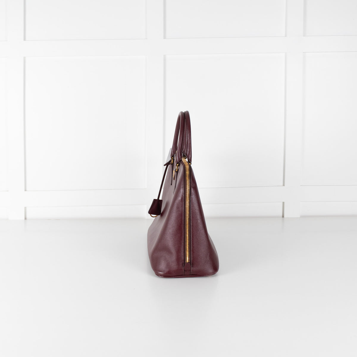 Prada Saffiano Burgandy Prominade Satchel