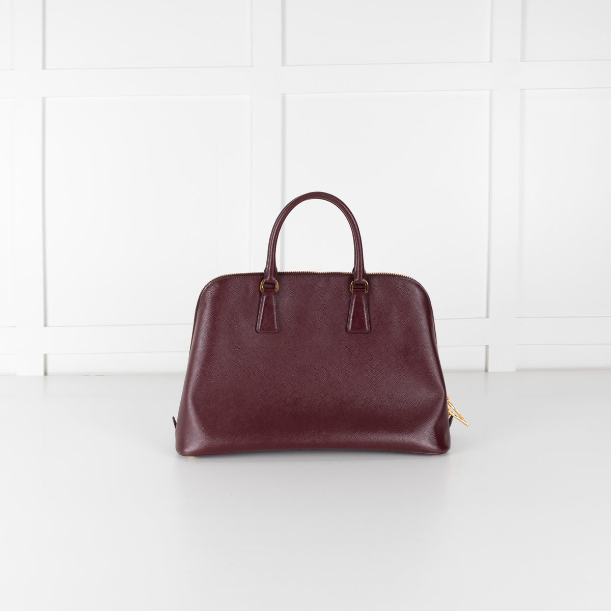 Prada Saffiano Burgandy Prominade Satchel