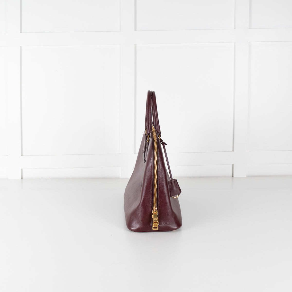 Prada Saffiano Burgandy Prominade Satchel