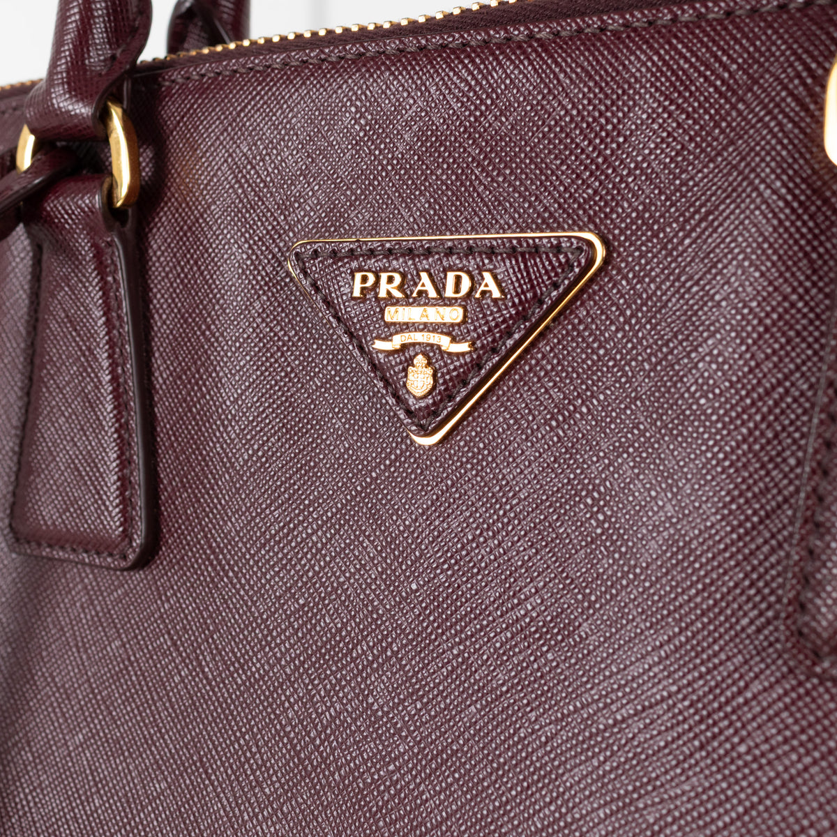 Prada Saffiano Burgandy Prominade Satchel