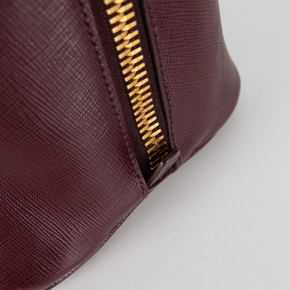 Prada Saffiano Burgandy Prominade Satchel