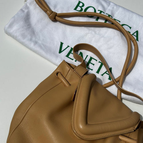 Bottega Veneta Beige Leather Beak Cross Body Bag