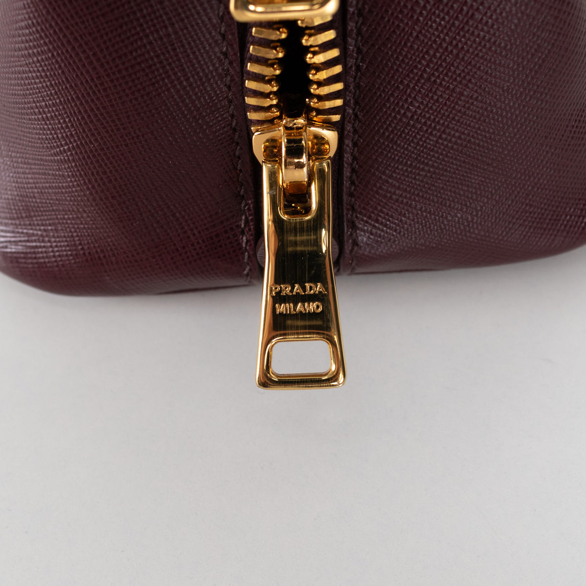 Prada Saffiano Burgandy Prominade Satchel