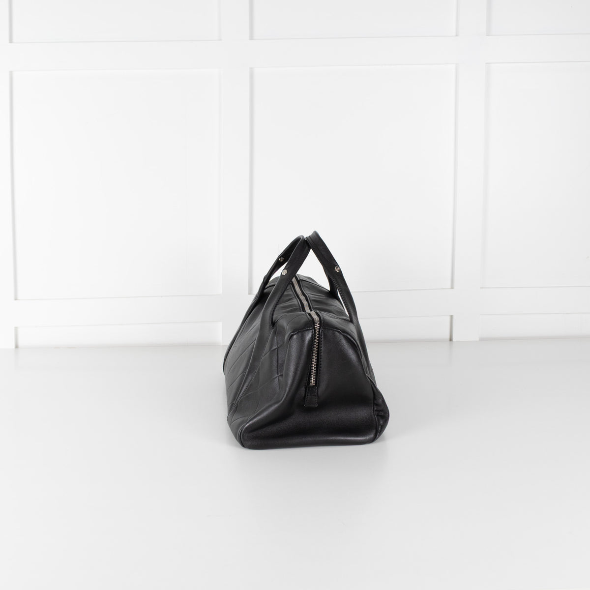 Chanel Black Calf Skin All Day Boston Bowler Bag